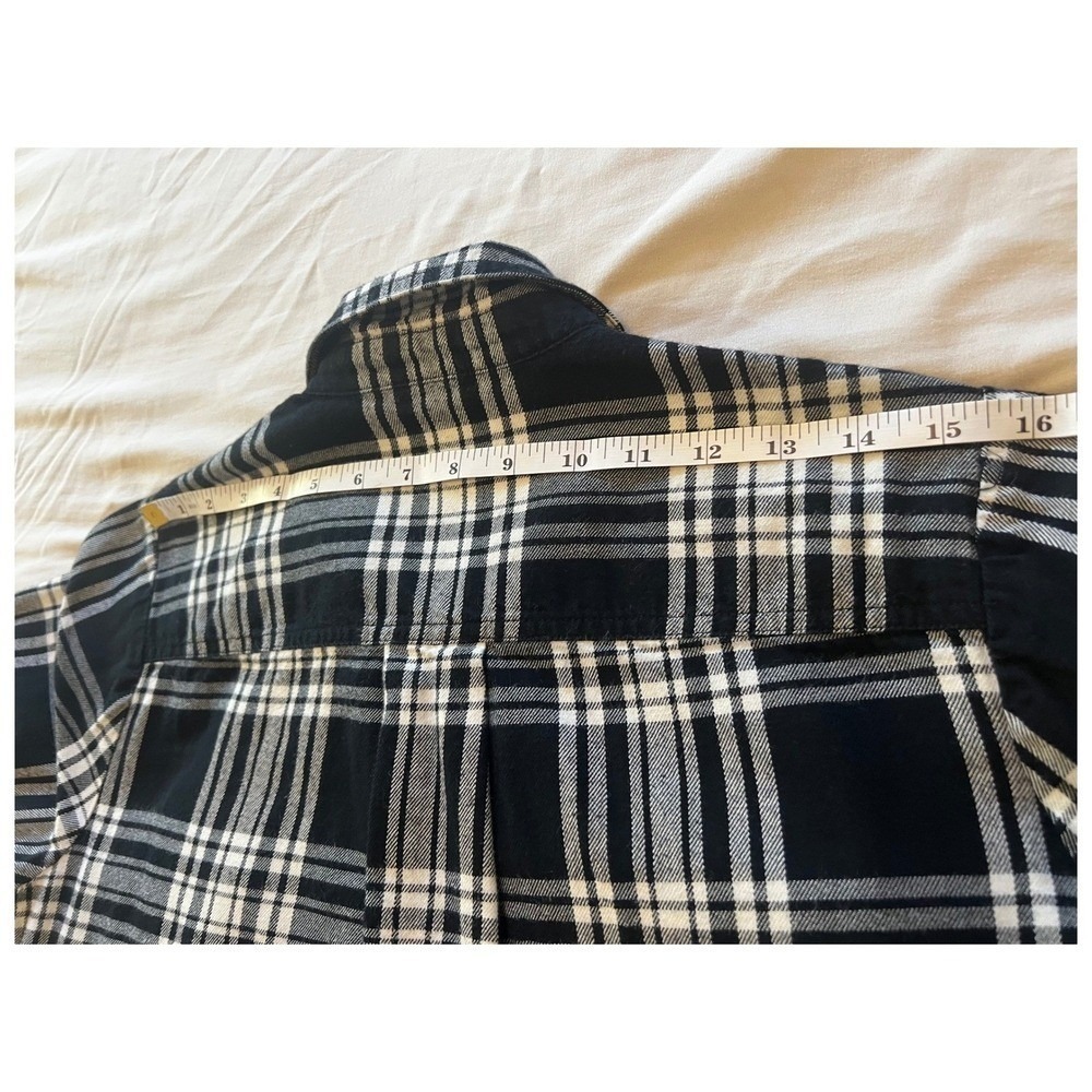 MADEWELL Daywalk Plaid Flannel Shirt Dress Size S Long Sleeve Black Autumn Fall - Picture 11 of 11